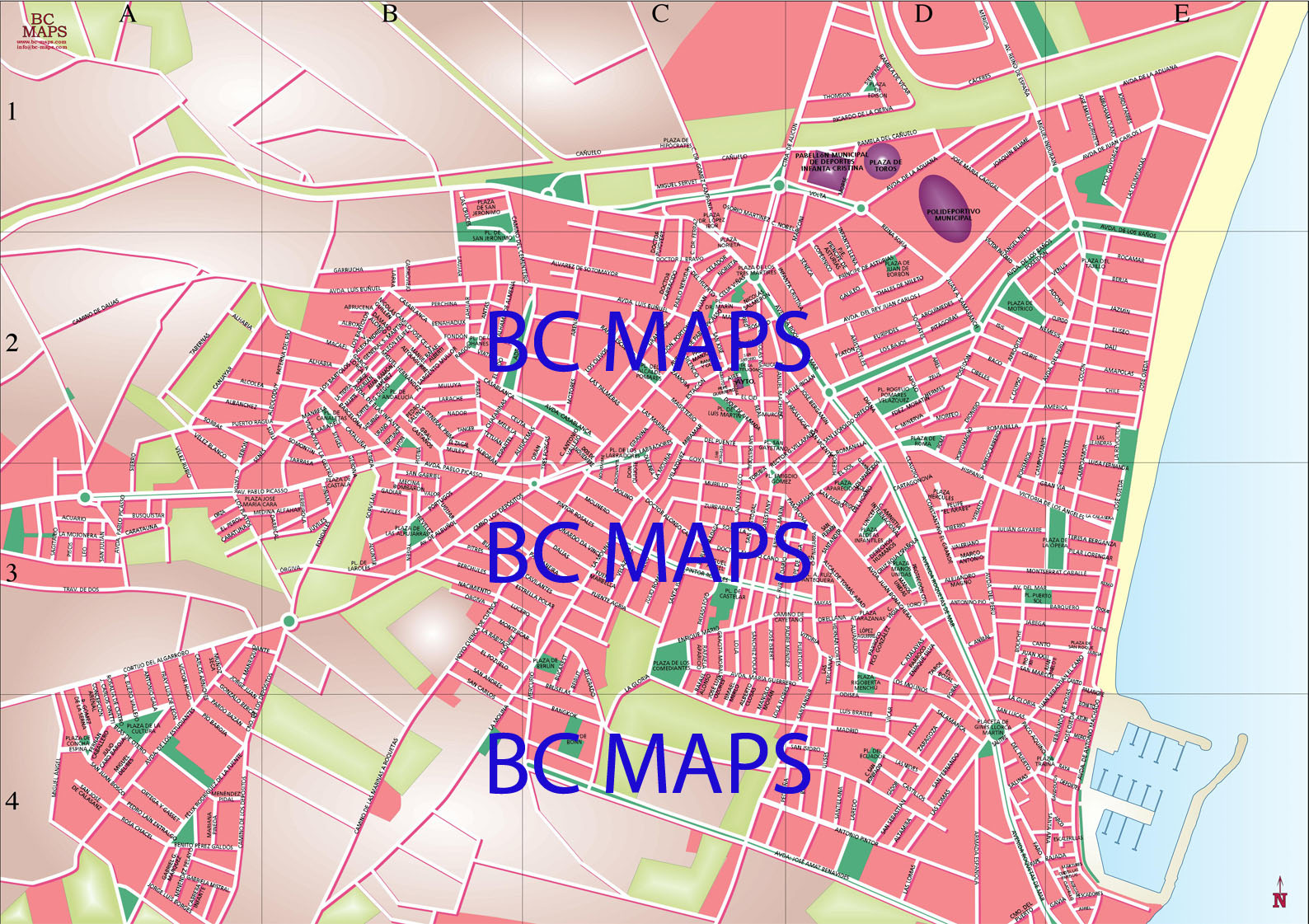 Roquetas Mapa Vectorial Editable Eps Freehand Illustrator Mapas